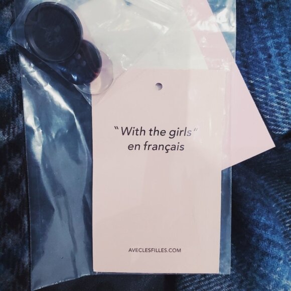 AVEC LES FILLES Tartan Plaid Patchwork Over Coat Blazer - Picture 11 of 15